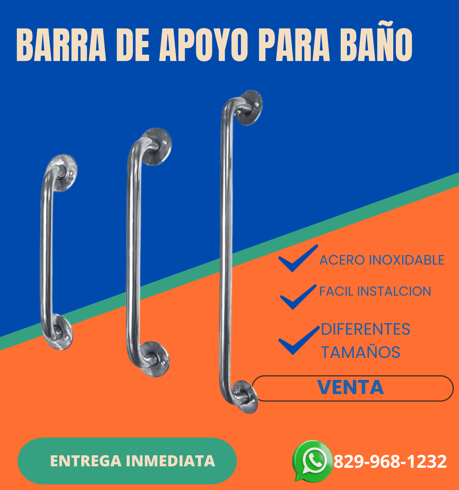 BARRA DE APYOYO CROMADA